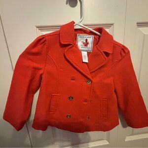 Janie and Jack Vibrant Pumpkin Pea Coat